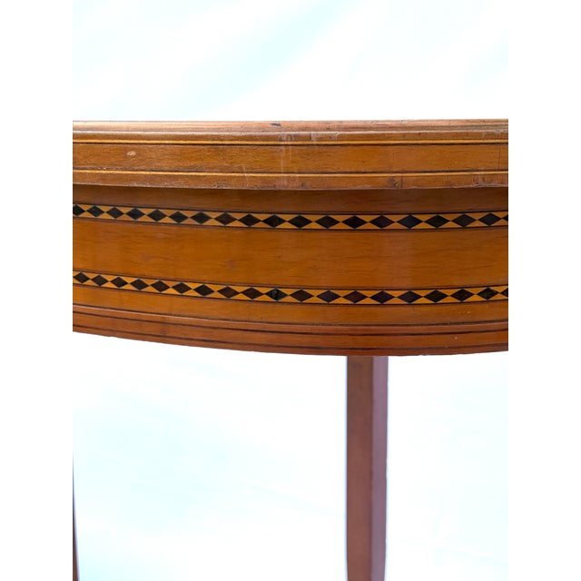 Oval Inlaid Side Table attributed to Bruno Paul, Germany, 1910-1920 For Sale - Image 4 of 11