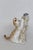 Late 20th Century Bone China Taiwan Tabby Cat Chasing Mouse Up a Tree Stump Ceramic Figurine 4964b For Sale - Image 5 of 14