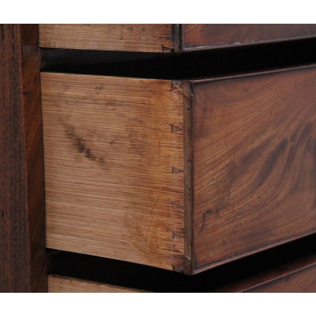 Wood Flame Mahogany Bowfront Chest of Drawers, 1810 For Sale - Image 7 of 11