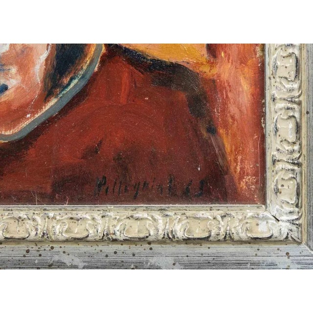 Modern Sirio Pellegrini, Mary and Child Jesus, Oil on Panel, 1965 For Sale - Image 3 of 5