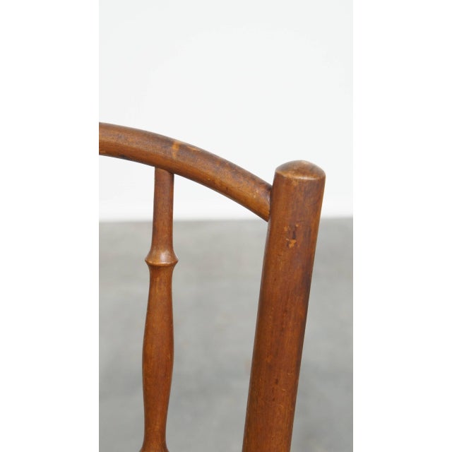 Brown Vintage Bistro Chair with Wicker Seat For Sale - Image 8 of 12