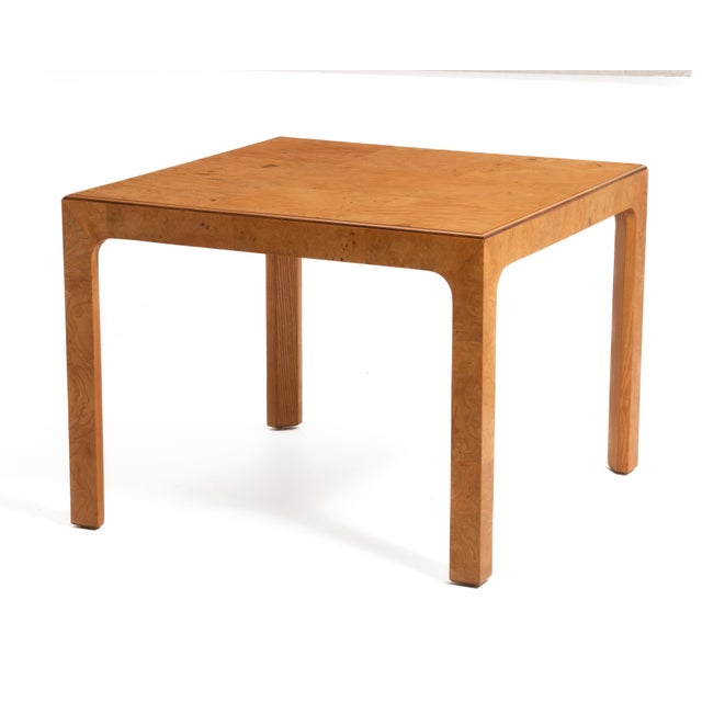 Mid-Century Modern Henredon Scene Two Olive Burl Square Parsons Table Mid Century Baughman For Sale - Image 3 of 11