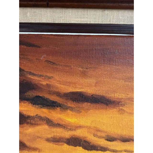 1972 Framed Oil Painting of a Sailboat & Sunset Signed by Puerto Rico Artist CC Furcster For Sale - Image 4 of 12
