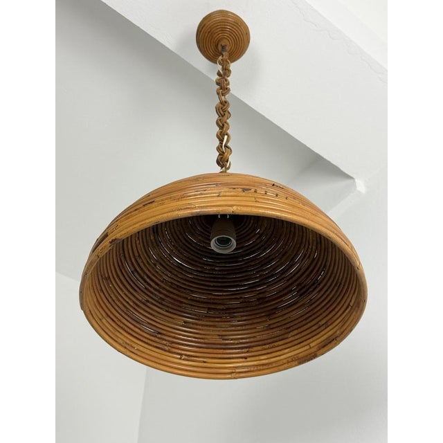 Mid-Century Modern Mid-Century Italian Bamboo Pendant, 1960s For Sale - Image 3 of 9