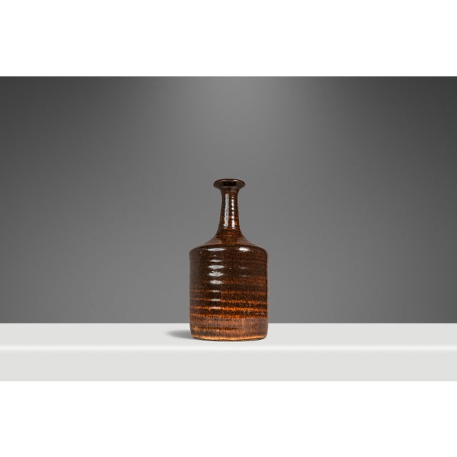 Japanese Modern Stoneware Studio Pottery Glazed Vase / Vessel, Japan, C. 1970s For Sale - Image 4 of 15