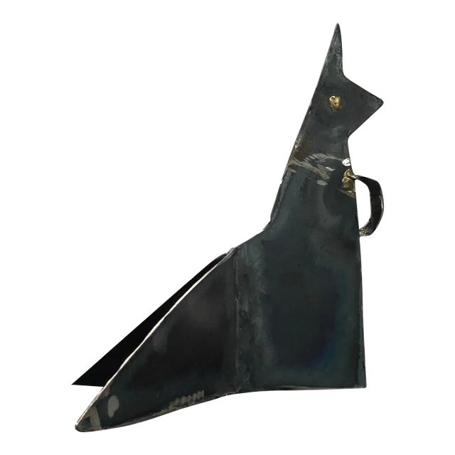 Vintage Outsider Rough Cut Metal Brutalist Llama Sculpture (In the Manner of Silas Seandel) For Sale