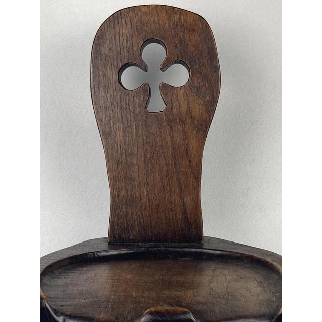 Sculptural Brutalist Chunky Tripod Stool in Oak, 1960s For Sale - Image 12 of 13