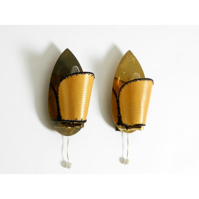 Mid-Century Modern Brass Wall Lamps, 1950s, Set of 2 For Sale - Image 4 of 18