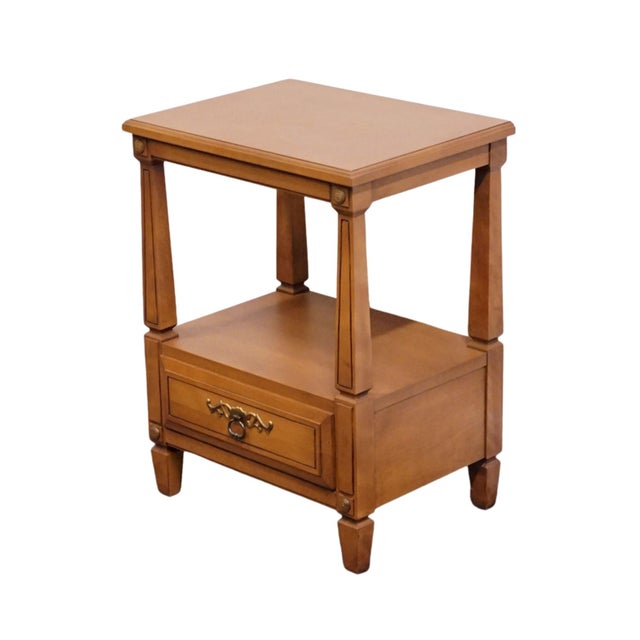 RWAY FURNITURE Solid Hard Rock Maple Italian Neoclassical Tuscan Style 20" Tiered Nightstand 27" High 20.25" Wide 15" Deep...