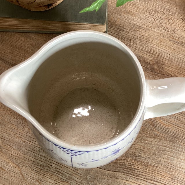 Ceramic Antique Furnivals Denmark Pitcher For Sale - Image 7 of 12