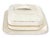 Late 19th century English ironstone sardine box in a creamy ground with gilt banding and figural fish handle. Once a...