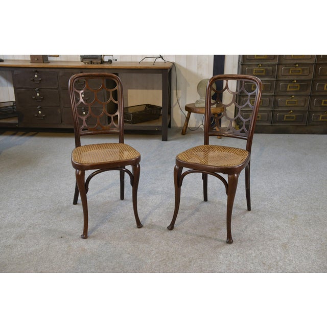 Art Nouveau Bentwood Chairs attributed to Koloman Moser for Jacob and Josef Kohn, 1890s-1910s, Set of 2 For Sale - Image 14 of 14