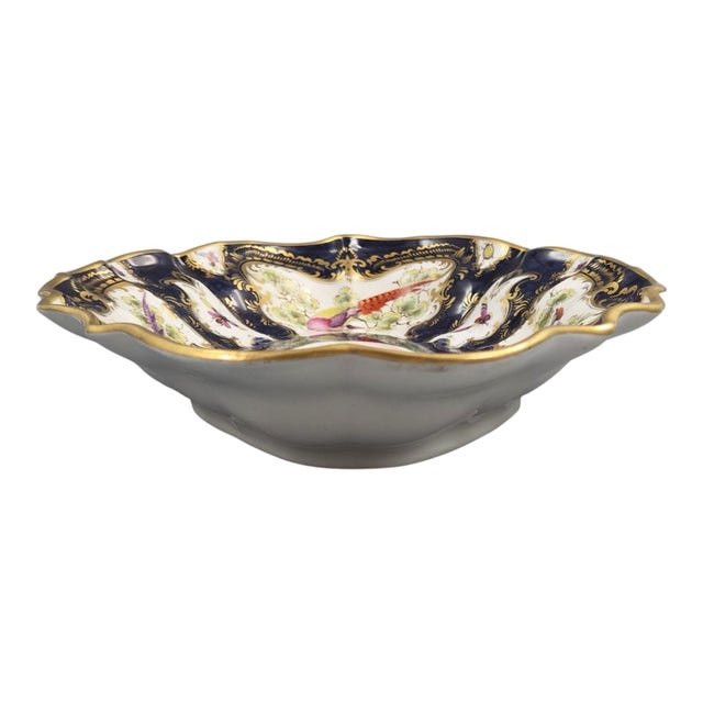 Blue Scale Cabinet Dish with Exotic Birds from Royal Worcester, 1901 For Sale - Image 6 of 11