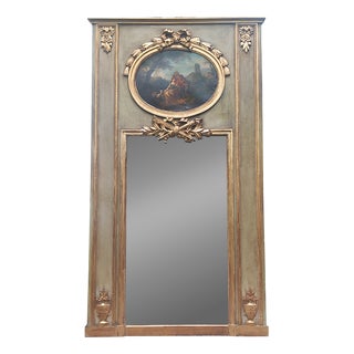 Louis XVI Style Celadon Green Trumeau, 1870 For Sale