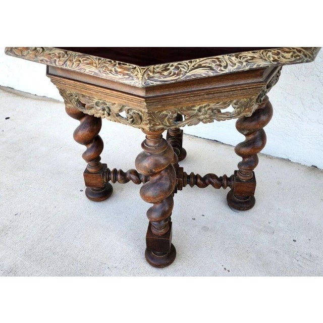 French Provincial Antique French Table Louis XIII Octagonal Barley Twist 1800s For Sale - Image 3 of 13