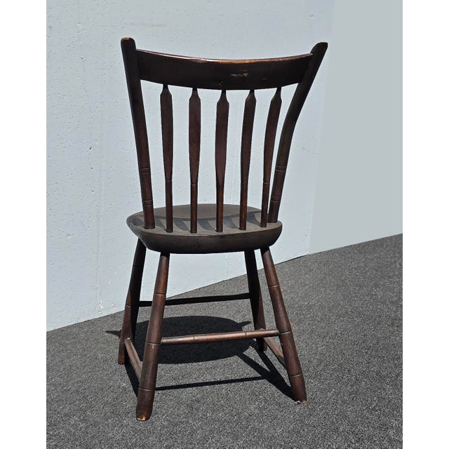 Antique Arrow Back Windsor Brown Childs Side Chair ~ French Country 1of2 For Sale - Image 10 of 18