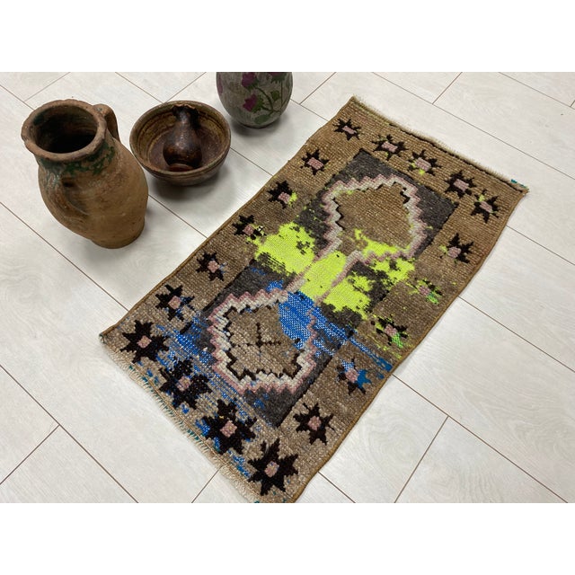 Handmade wool carpet in Turkish Anatolia , Vintage Oushak Rug,Turkish Vintage Anatolian Rug, Handmade wool Rug . One Of...