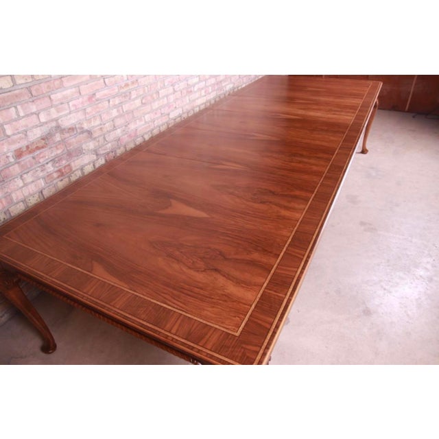 1990s Baker Furniture Rare Queen Anne Walnut Dining Set For Sale In Houston - Image 6 of 9