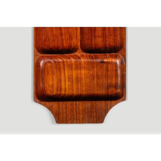 Mid-Century Organic Modern Serving Tray / Catchall Carved From Solid Burmese Teak, C. 1970s For Sale In Orlando - Image 6 of 18