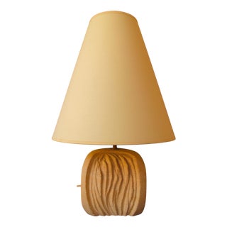 Sculpted Stone Table Lamp with Geometric Patterns in the style of Albert Tormos, 1970s For Sale