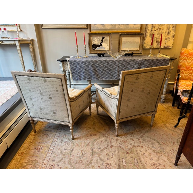 Mid 20th Century Vintage French Louis XVI Style Leather Side Chairs For Sale - Image 9 of 9