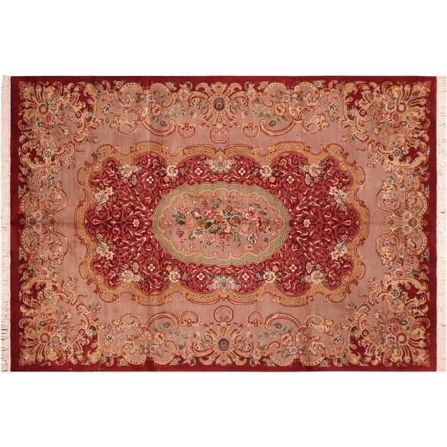 Red Tradititonal Medallion 1990's Pak-Persian Red/Brown Wool Rug - 6'0'' X 9'2'' For Sale - Image 8 of 9