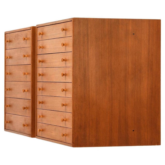 Brown Chests of Drawers in the style of Mogens Koch, 1940s, Set of 2 For Sale - Image 8 of 8