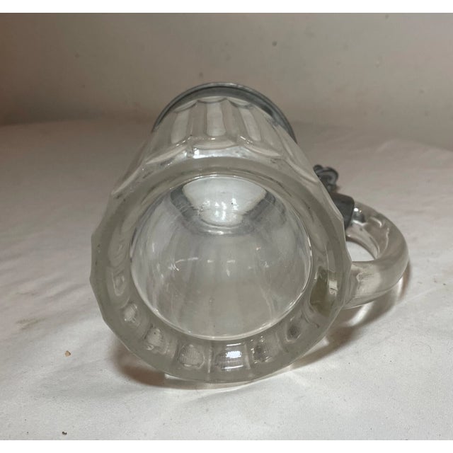 Antique 1800's Hand Painted Porcelain Glass Pewter German Lidded Beer Stein Mug For Sale - Image 12 of 12