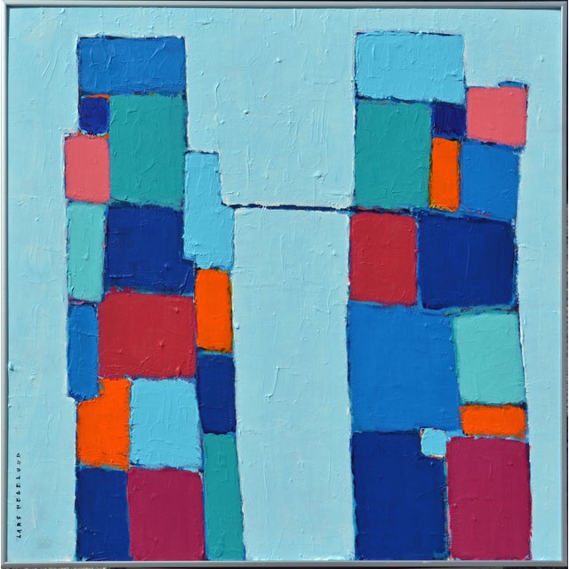 'Toujours Ensemble' By Lars Hegelund, American b. 1947. Measures 24 x 24 in. w/o frame, 25 x 25 in. including frame....