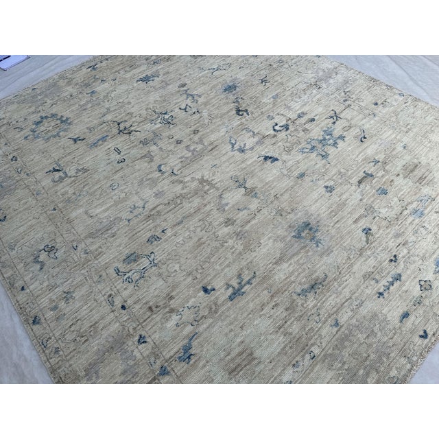 Textile Vintage Oushak Carpet - 8'6" X 9'7" For Sale - Image 7 of 8