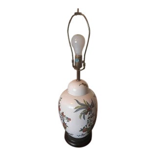 Mid 20th Century Chinoiserie Porcelain Ginger Jar Table Lamp For Sale
