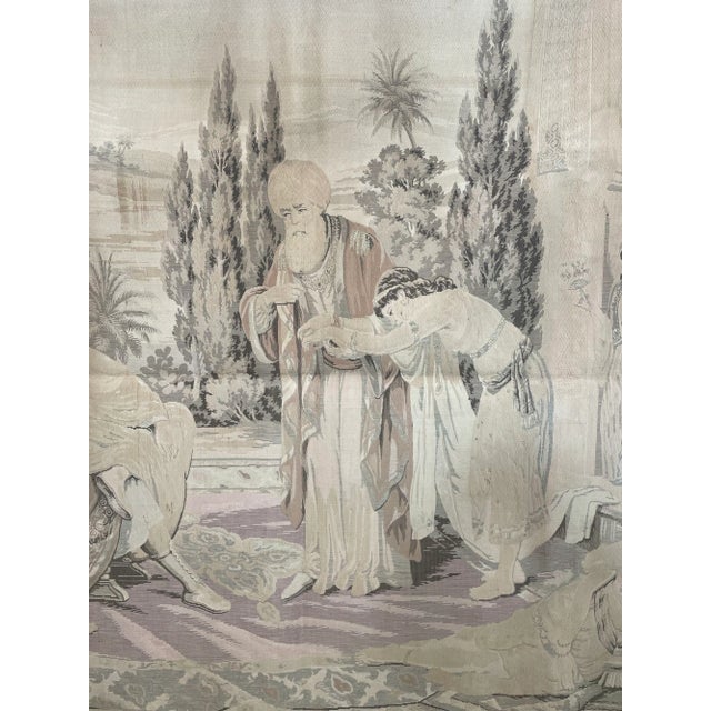 Moroccan Moorish Tapestry With a 19th Century Orientalist Arabian Scene For Sale - Image 3 of 10
