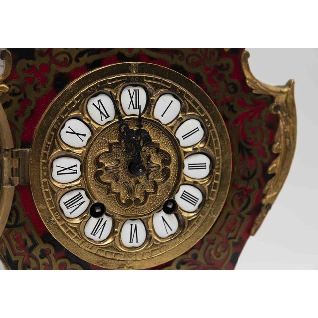 Boulle Style Table Clock in Wood and Brass from Kienzle, Early 20th Century For Sale - Image 3 of 10