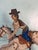 Vintage Folk Art Cowboy on Horse Balancing Sculpture For Sale In Los Angeles - Image 6 of 11
