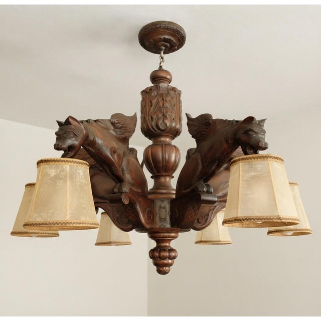 I’m looking for a new home for this extraordinary wooden chandelier. It’s a striking statement piece that immediately...