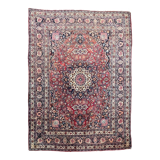 Glowing Antique Persian Mashad, Northeast Persia C. 1940's | Timeless Beauty With Blooming Jewel Flora For Sale