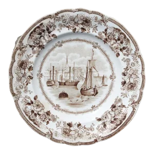 19th Century Saucer Liverpool From the Mersey, Stoke on Trent