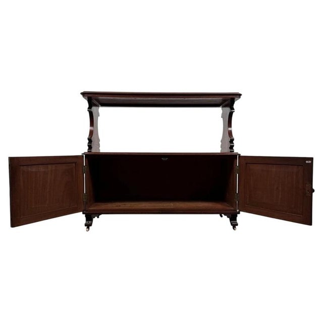 19th Century Antique English Mahogany Cupboard with Cabriole Legs For Sale - Image 9 of 11
