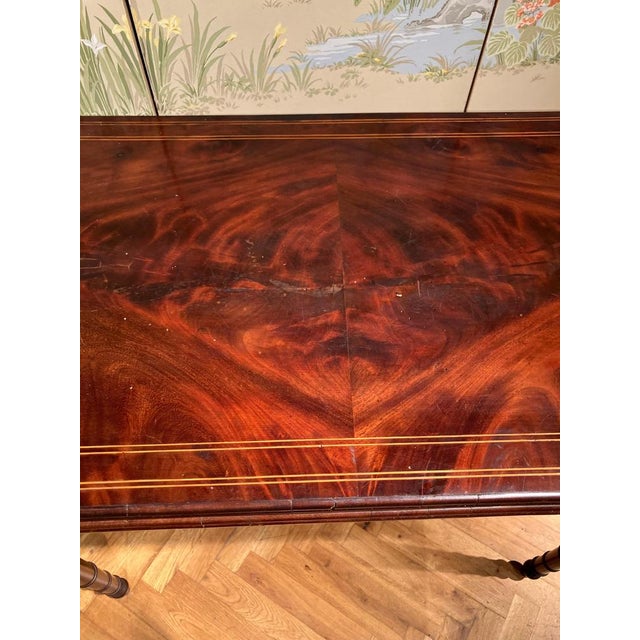 18th Century Italian Mahogany & Maple Inlaid Consoles or Folding Game Tables, Set of 2 For Sale - Image 10 of 18