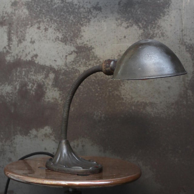 Industrial American Cast Iron Desk Light For Sale - Image 5 of 9