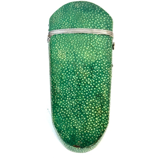 18th Century Green Shagreen and Silver Eyeglass Case with Monogram England or France, circa 1760–1780 Dimensions: 5" H ×...