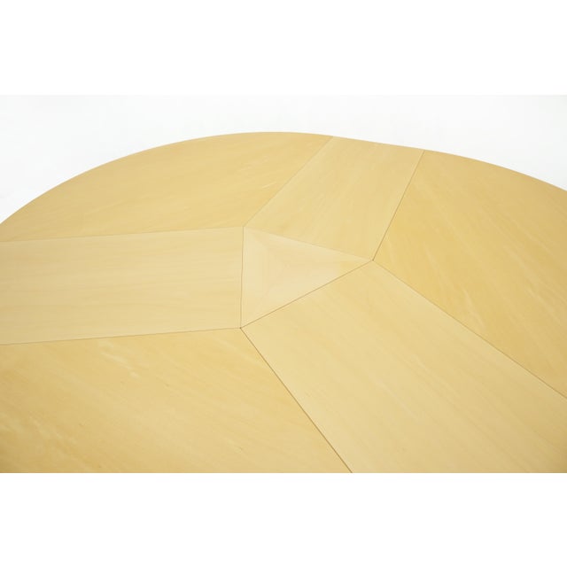 Late 20th Century Rare Blond Maple Round Expandable Dining Table 6 Chairs Set Set Denmark - 7 Piece Set For Sale - Image 5 of 12