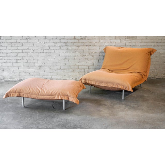 Ligne Roset 'Calin' Louge Chair and Ottoman by Pascal Mourgue, 1990s - A Set For Sale - Image 9 of 16