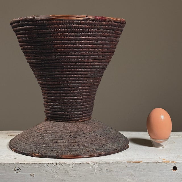 Antique Filipino Ifugao Folk Art Hand Woven Natural Fiber Basket/Vessel For Sale - Image 4 of 7