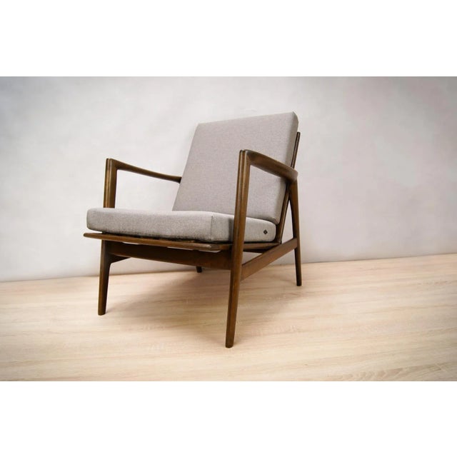 Wood 300-139 Armchair from Swarzędzka Factory, 1960s For Sale - Image 7 of 7