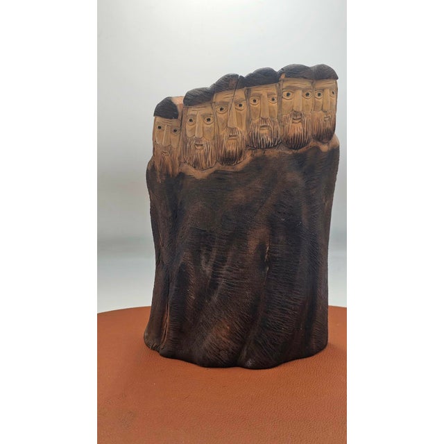 Wood Wooden Sculpture of Jewish Men, 1950s-1970s For Sale - Image 7 of 12
