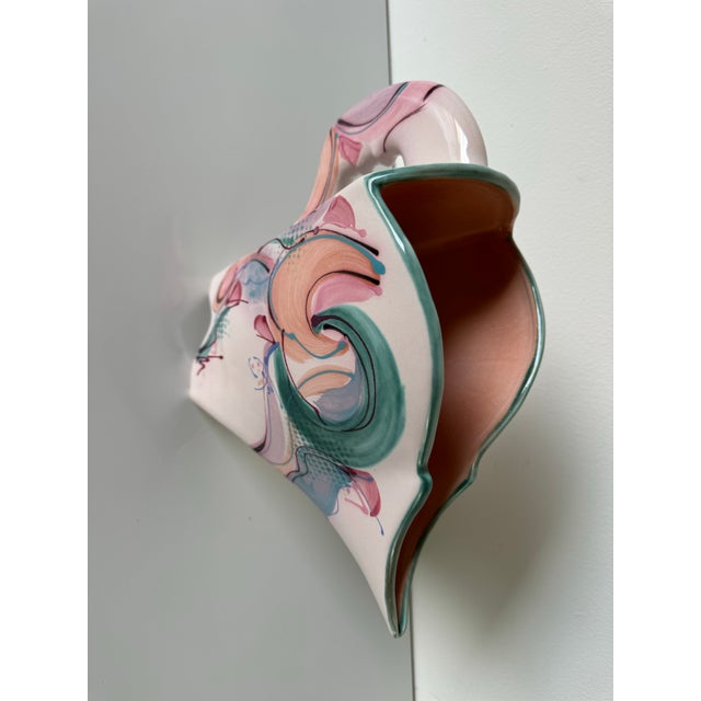 Vintage Sculptural Handmade and Painted Ceramic Vase For Sale - Image 10 of 12