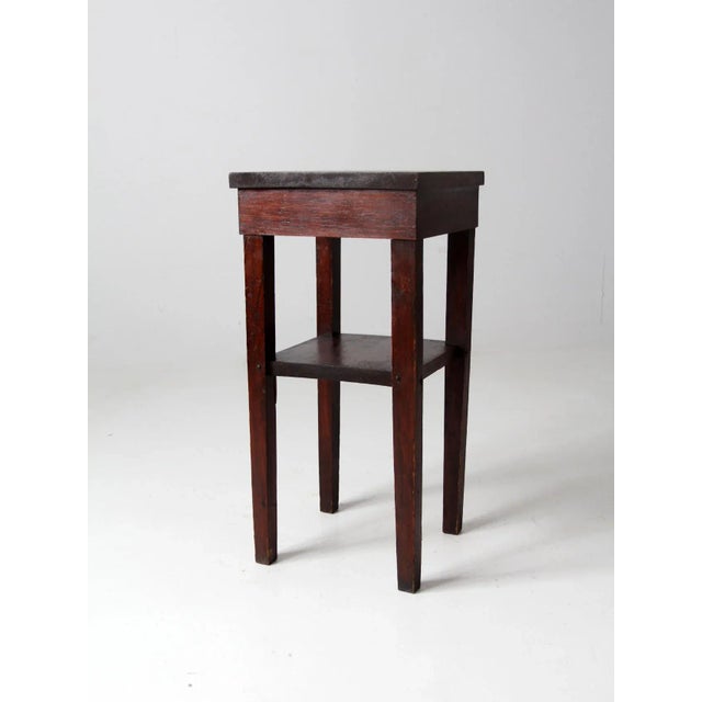 Vintage Hand-Built Wood End Table For Sale - Image 6 of 10