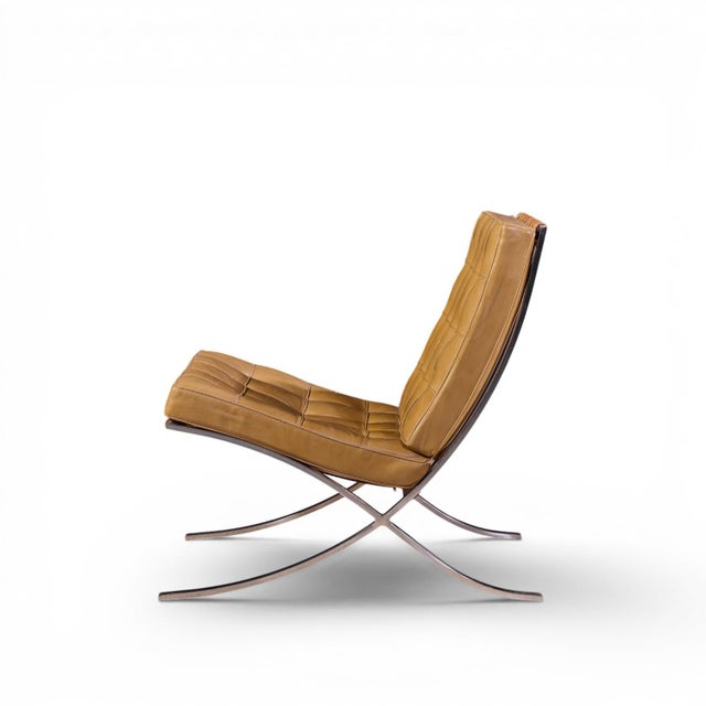 Metal Mies Van Der Rohe for Knoll Mid Century Barcelona Lounge Chairs - Pair For Sale - Image 7 of 13