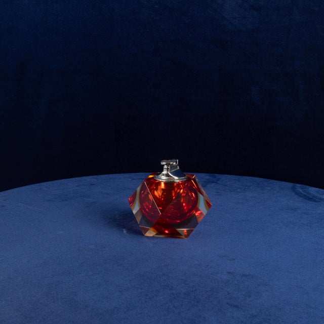 Faceted Murano Sommerso Glass Table Lighter by Alessandro Mandruzzato, 1970 For Sale - Image 9 of 18
